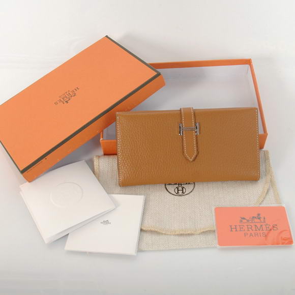 Cheap Fake Hermes Bearn Japonaise Tri-Fold Wallet H308 Camel